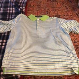 Men’s Green striped Golf polo